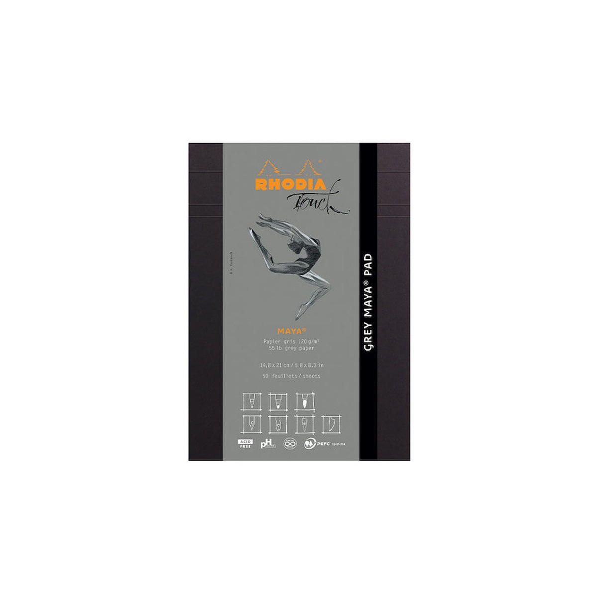 Rhodia Touch Maya Pad Grey A5 Blank