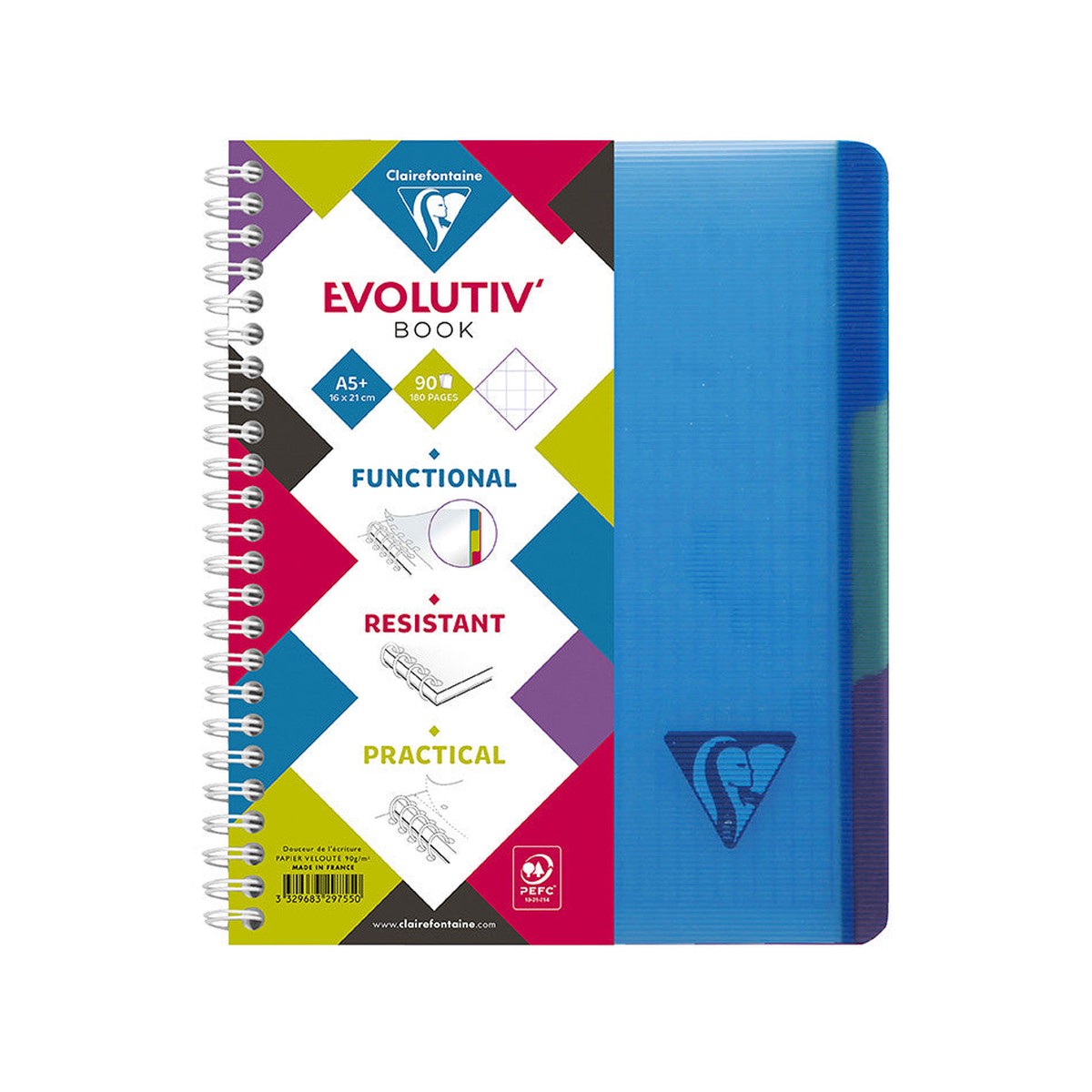 Clairefontaine Linicolor Wirebound Notebook A5 + Removable Divider