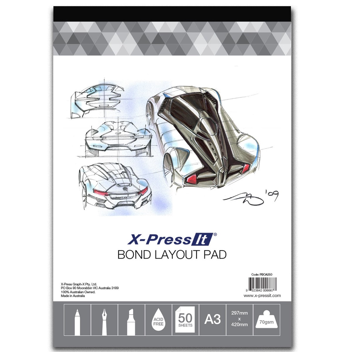 X-Press It Pad Bond A3 50 sheet