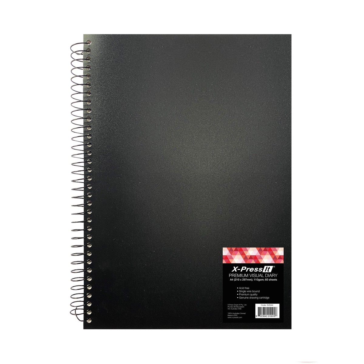 X-Press It Visual Diary A4 60 Pages Single Wire