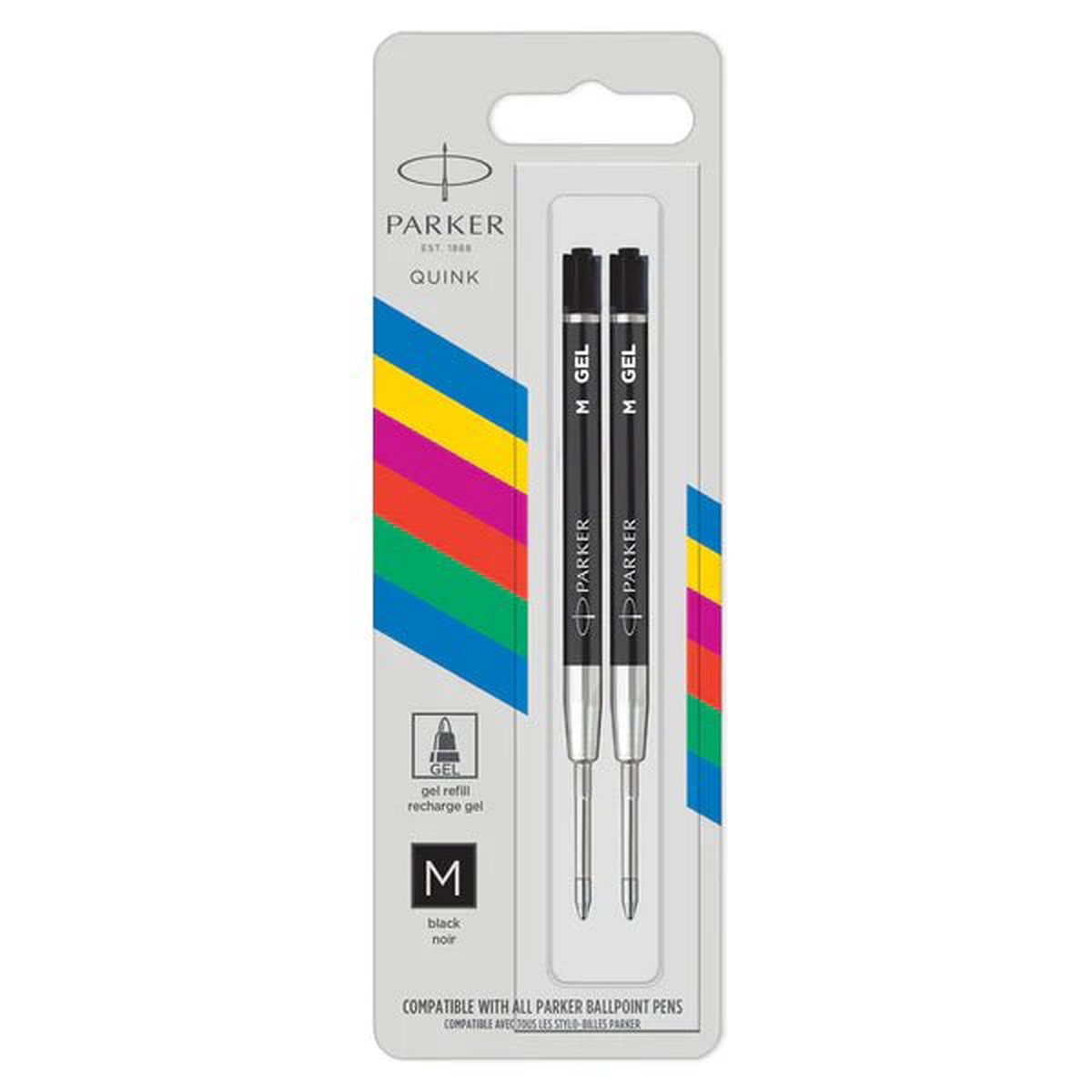 Parker Gel Ballpoint Refills – Black – Medium (2 per pack)
