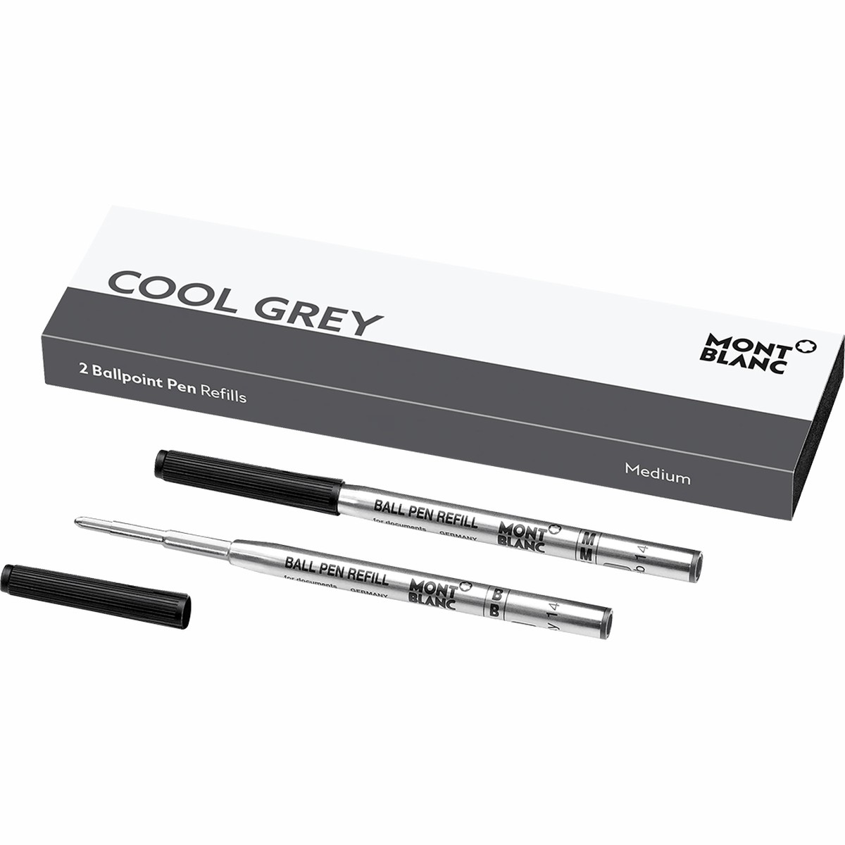 Montblanc Ballpoint Refill – Cool Grey – Medium (2 Per Pack)