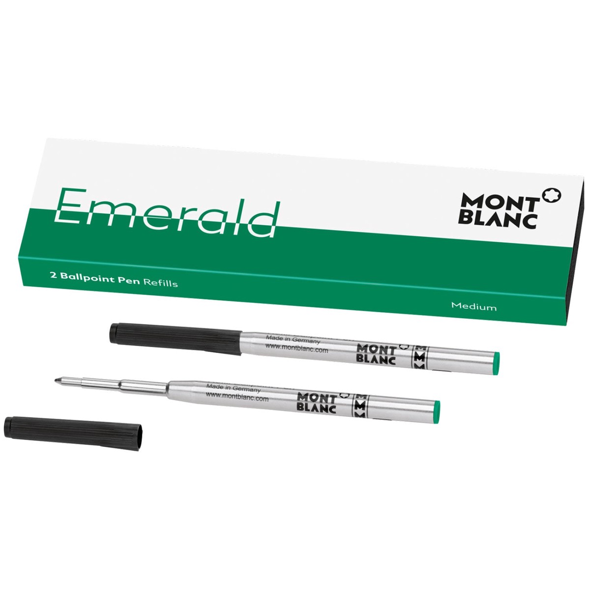 Montblanc Ballpoint Refill – Emerald Green – Medium (2 Per Pack)