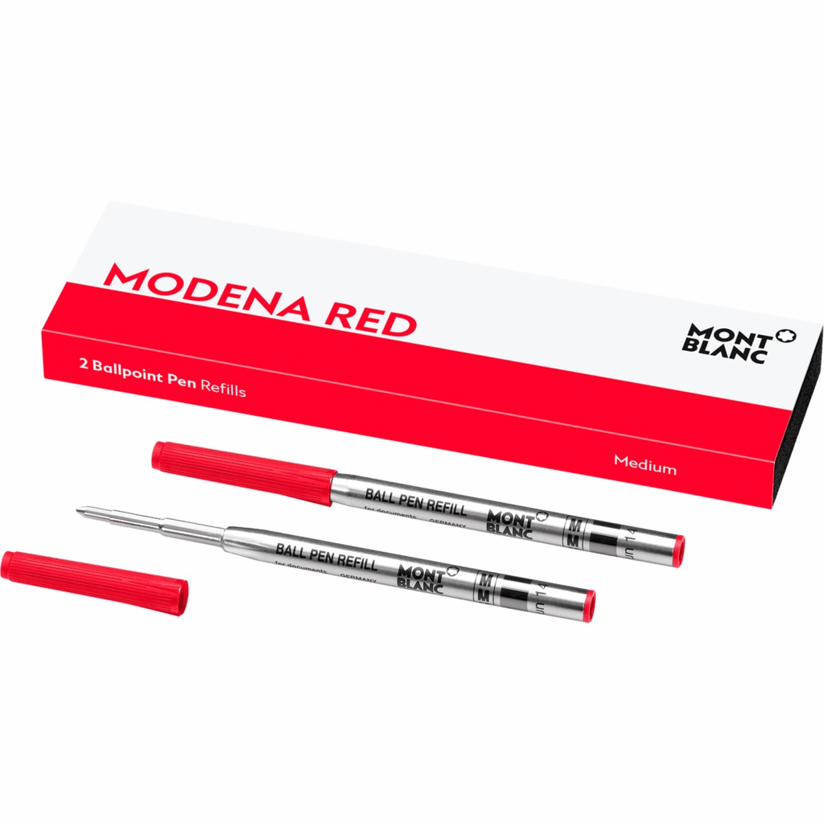 Montblanc Ballpoint Refill – Modena Red – Medium (2 Per Pack)