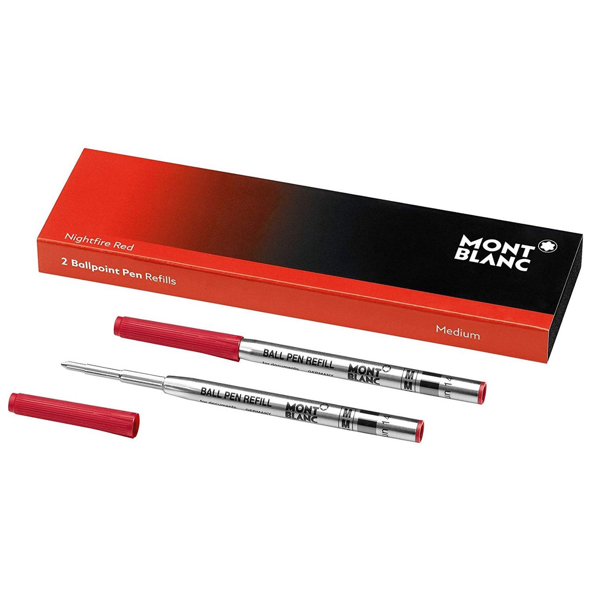 Montblanc Ballpoint Refill – Nightfire Red – Medium (2 Per Pack)