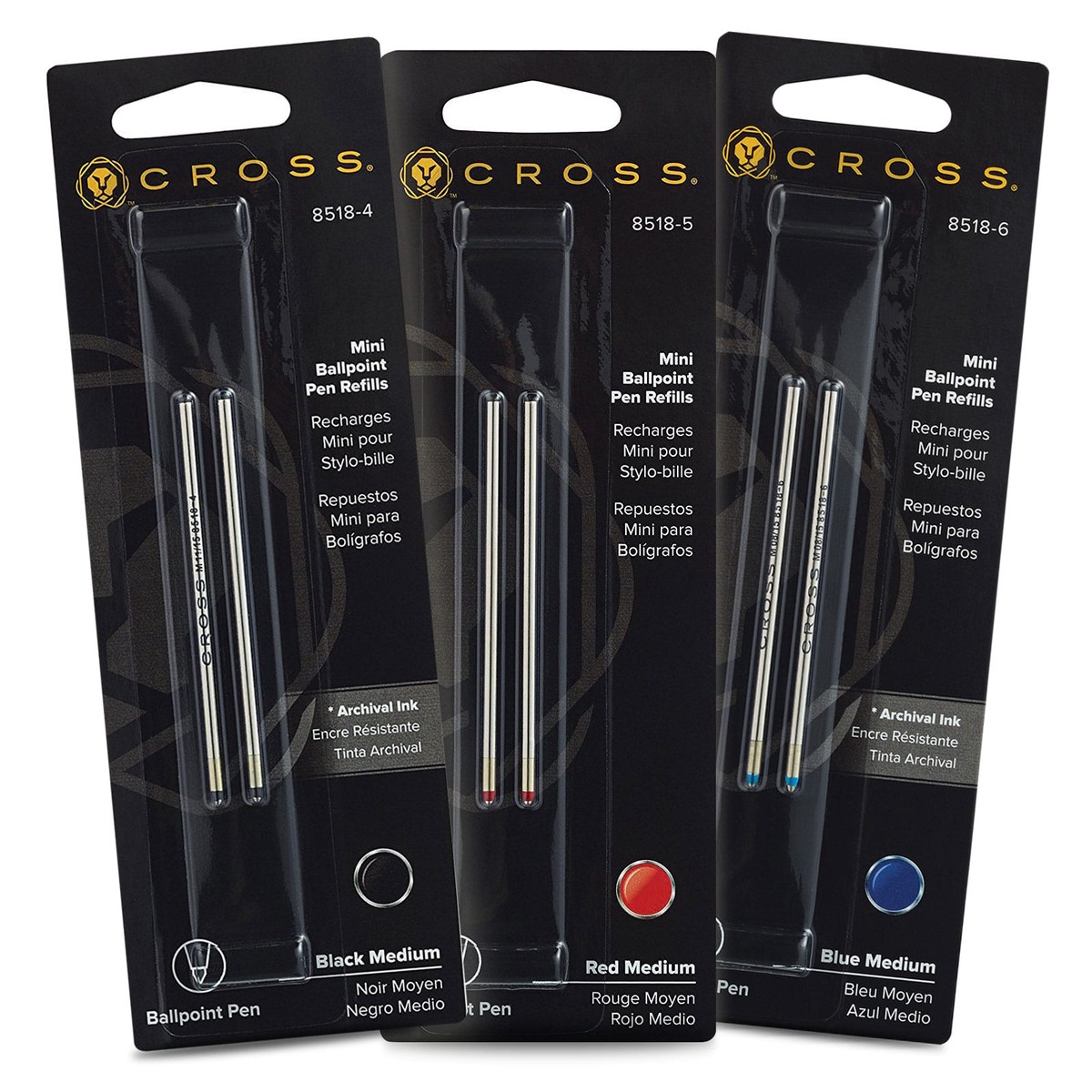 Cross D1 Mini Ballpoint Refill – Medium – 2pcs
