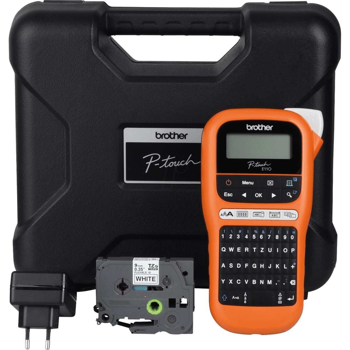 Brother E110VP Touch Labelling Label Machine Set Case Starter Kit