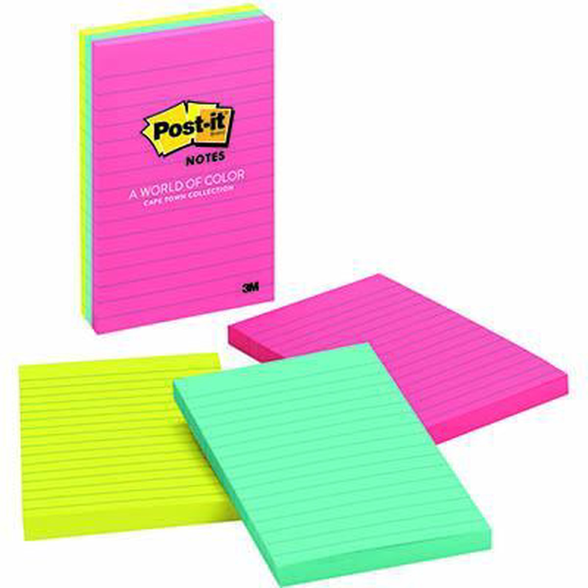 Post-It 660-3An Lined Notes 101 X 152Mm Capetown Pack 3