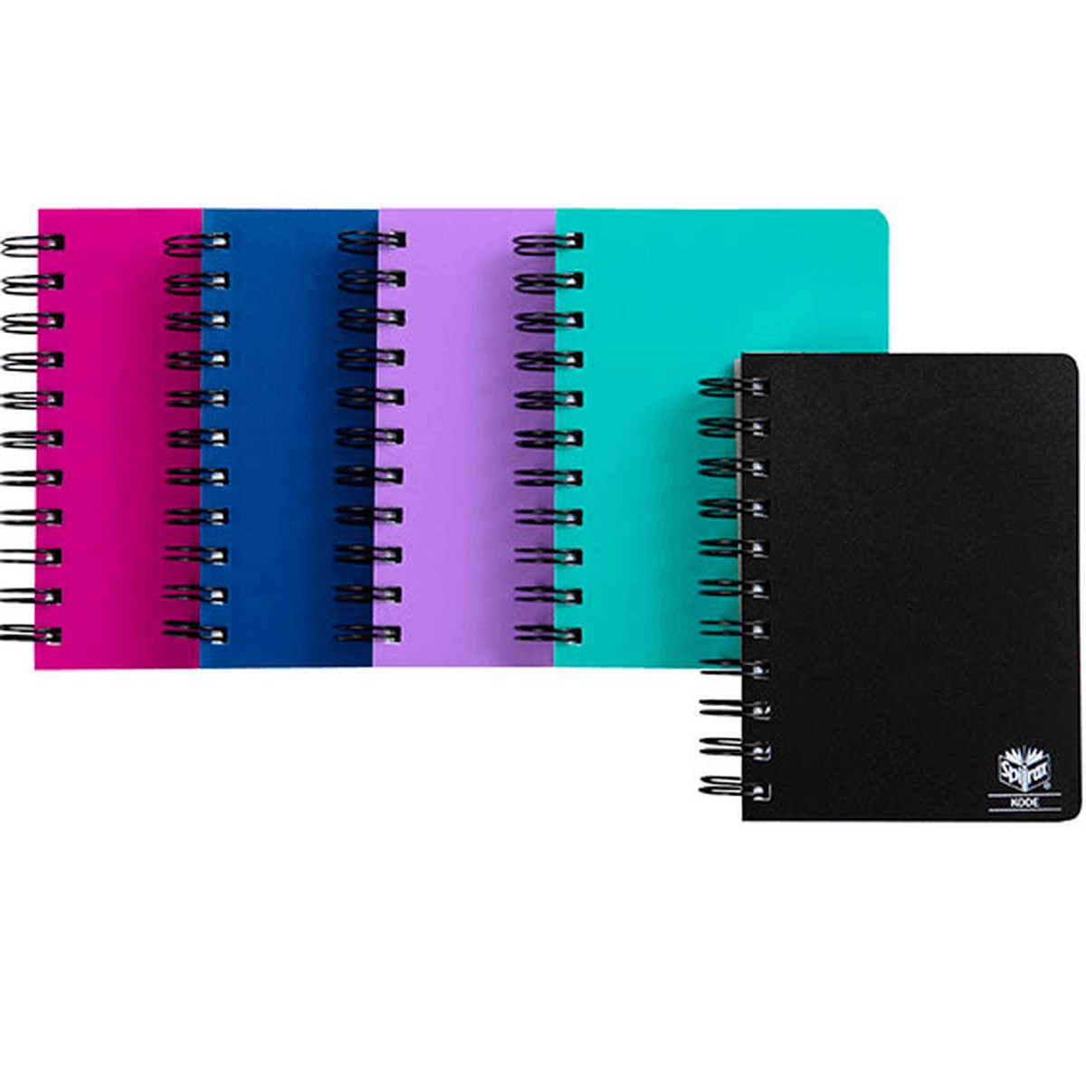 Spirax P962 Kode Solid Notebook Spiral Bound 400 Page 148x105mm Assorted Pack 5