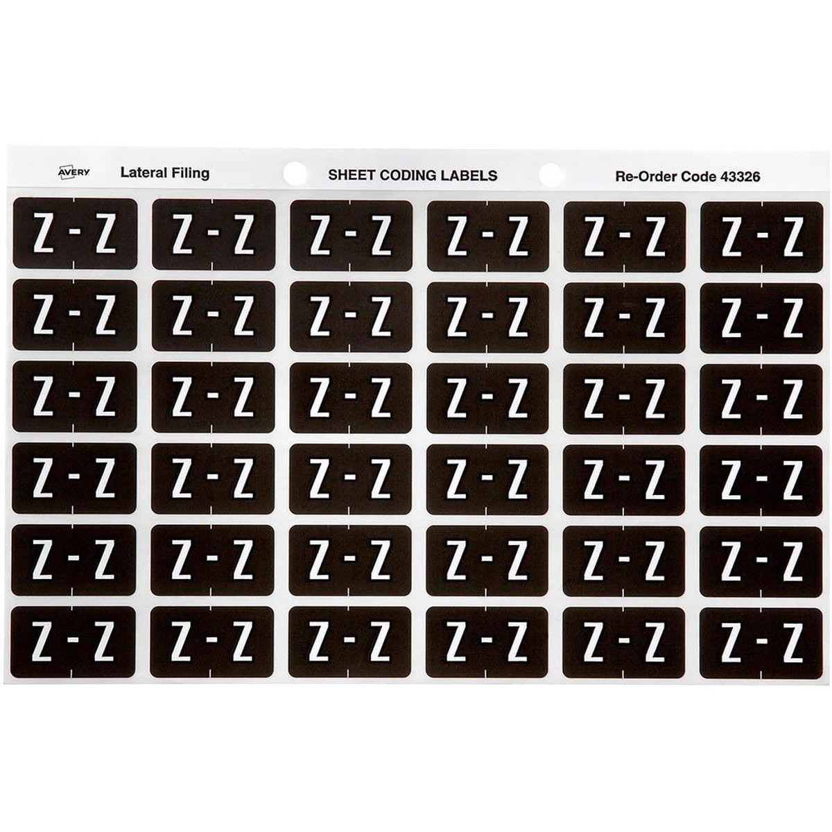 Avery 43326 Label Side Tab Z Colour Code 25 X 38Mm Grey Pack 180