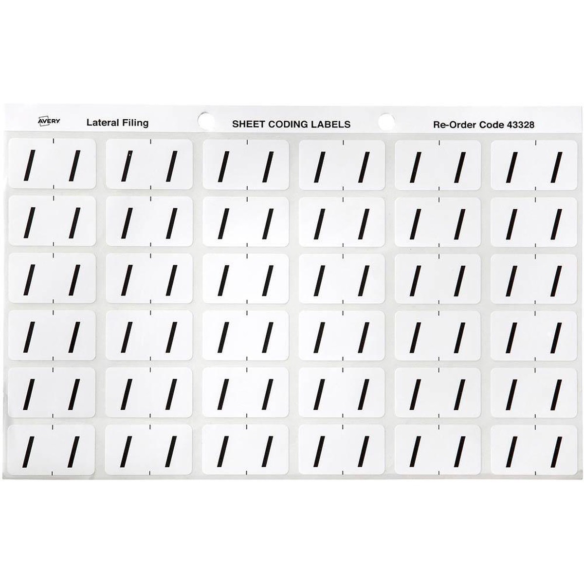 Avery 43328 Label Side Tab / Colour Code 25 X 38Mm White Pack 180