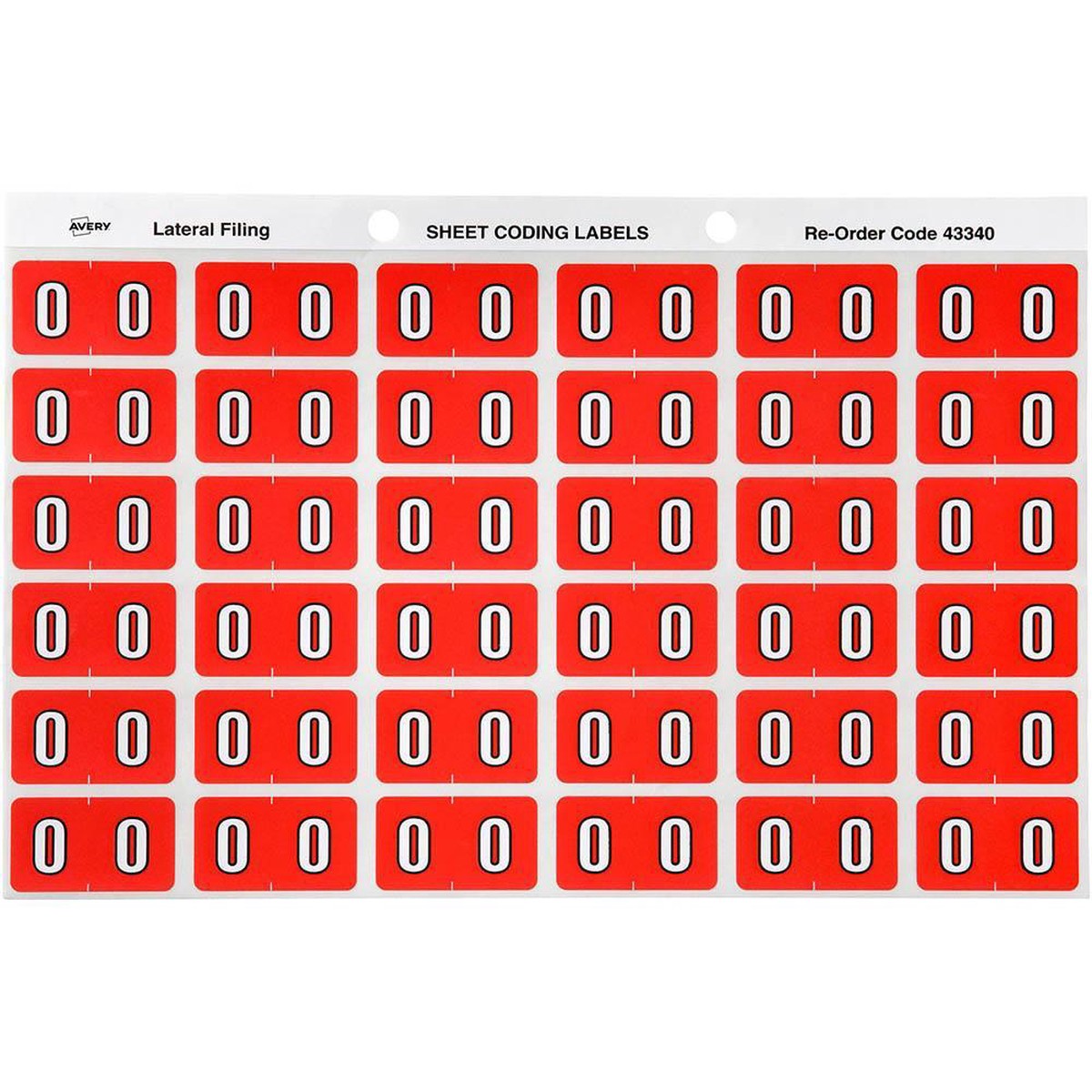 Avery 43340 Label Side Tab Year Code 0 25 X 38Mm Pink Pack 180