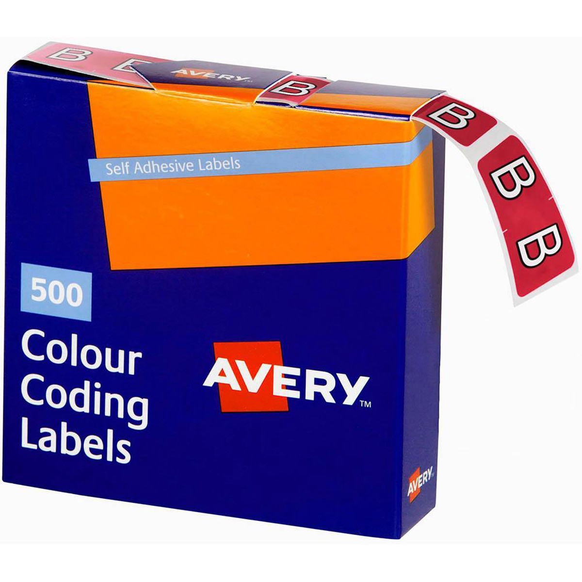 Avery 43202 Label Side Tab B Colour Code 2538mm Magenta Pack 500