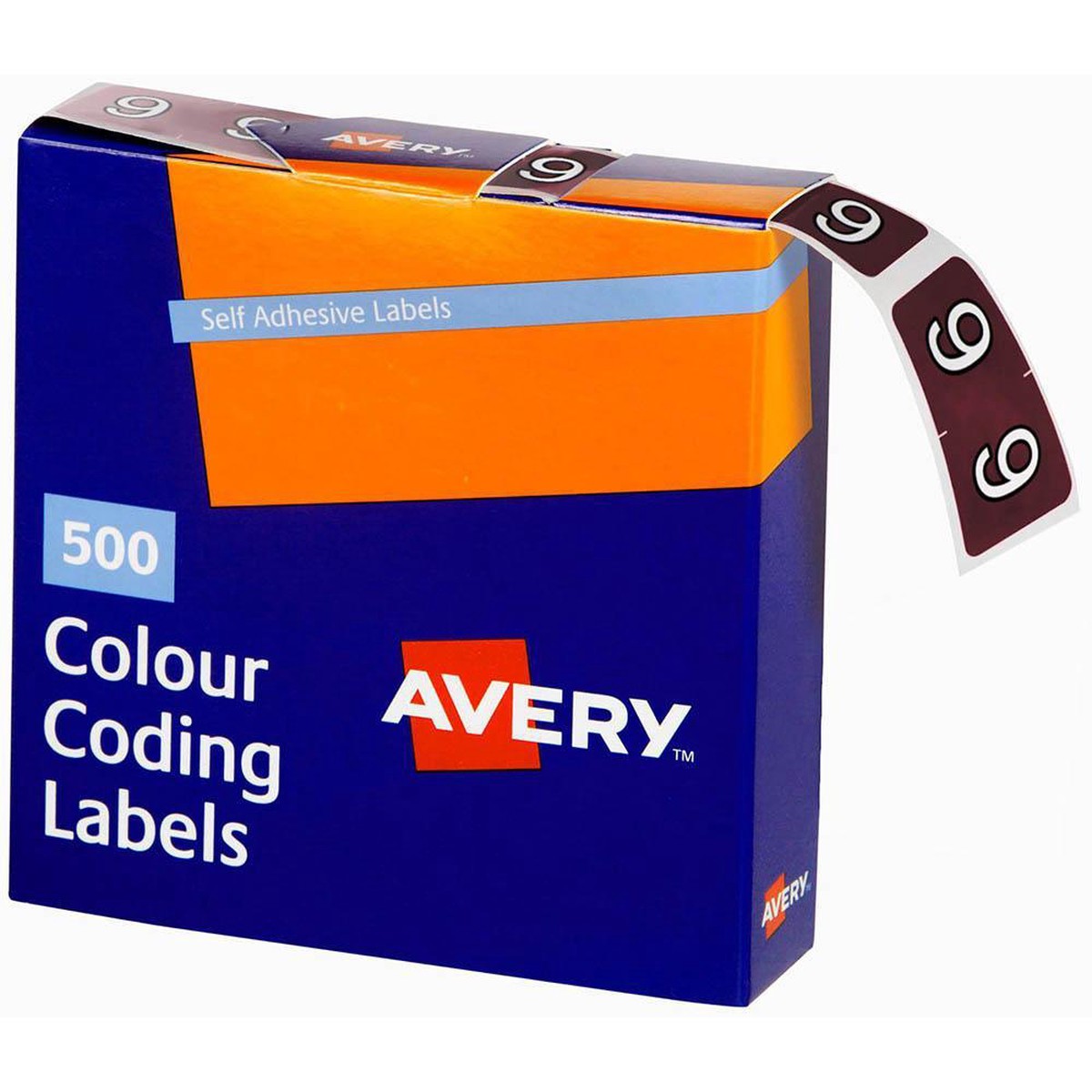 Avery 43249 Label Side Tab Year Code 9 2538mm Brown Pack 500