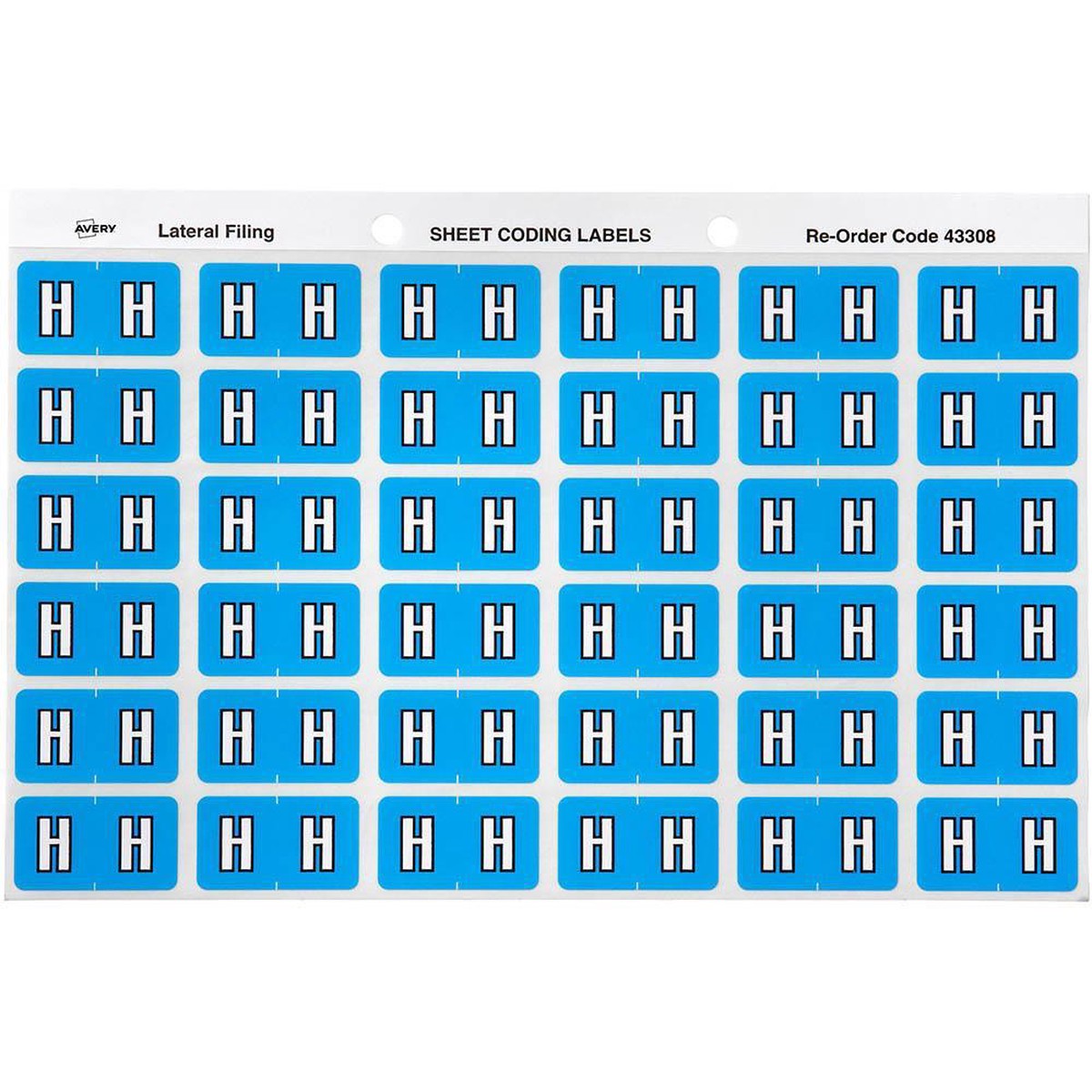 Avery 43308 Label Side Tab H Colour Code 25 X 38Mm Blue Pack 180