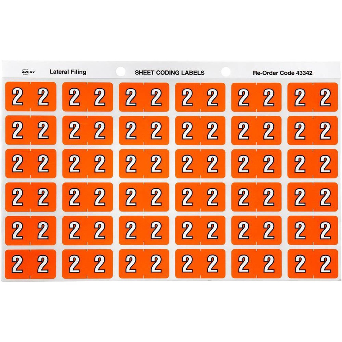 Avery 43342 Label Side Tab Year Code 2 25 X 38Mm Orange Pack 180