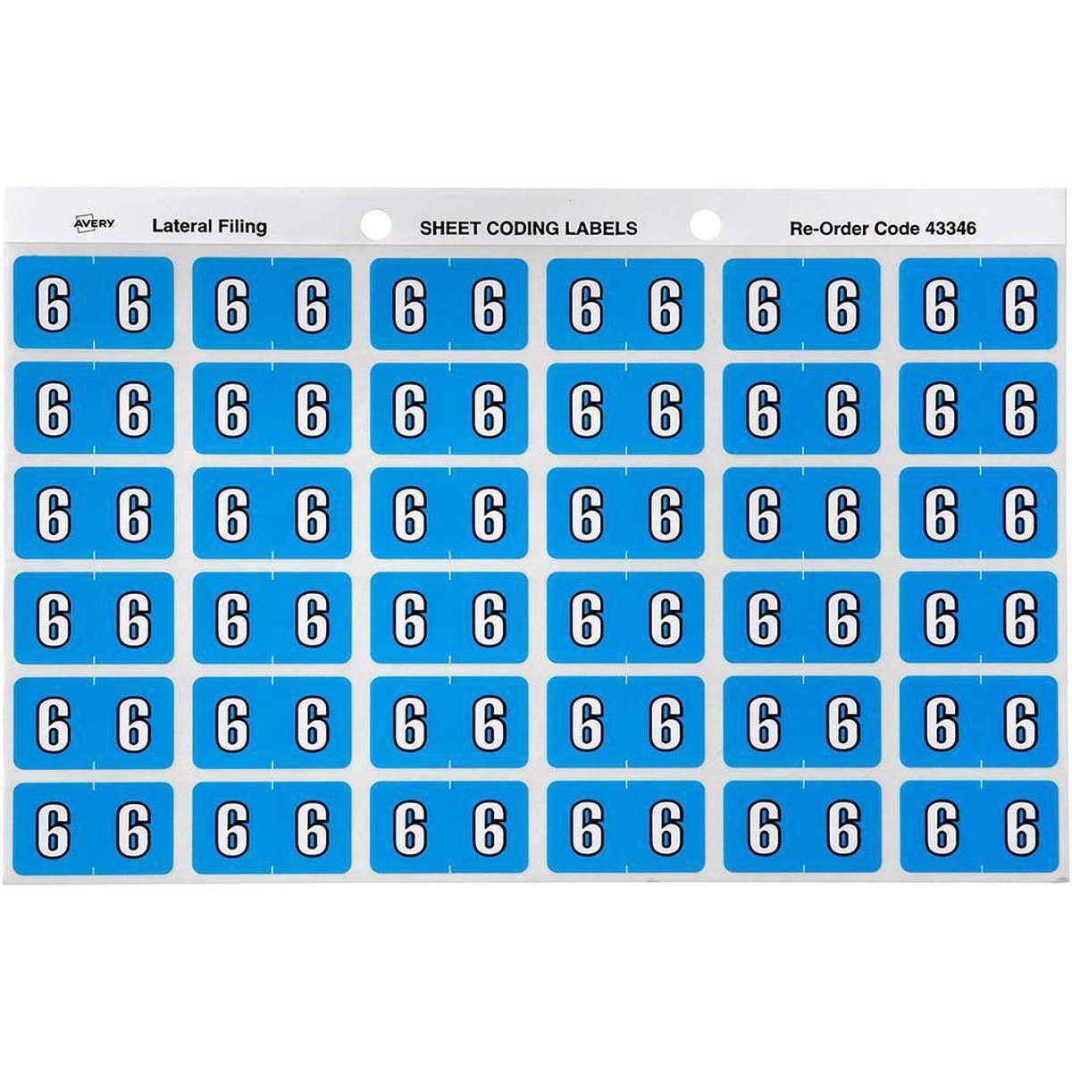 Avery 43346 Label Side Tab Year Code 6 25 X 38Mm Blue Pack 180