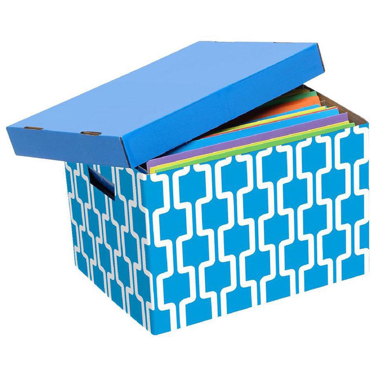 Marbig Archive Box Patterned Blue/White
