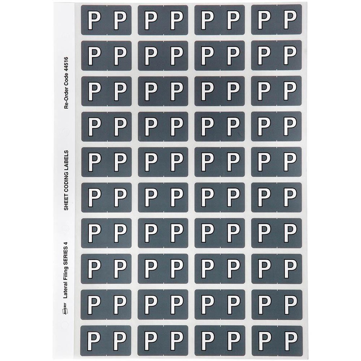 Avery 44516 Label Side Tab P Colour Code 25x42mm Grey Pack 240