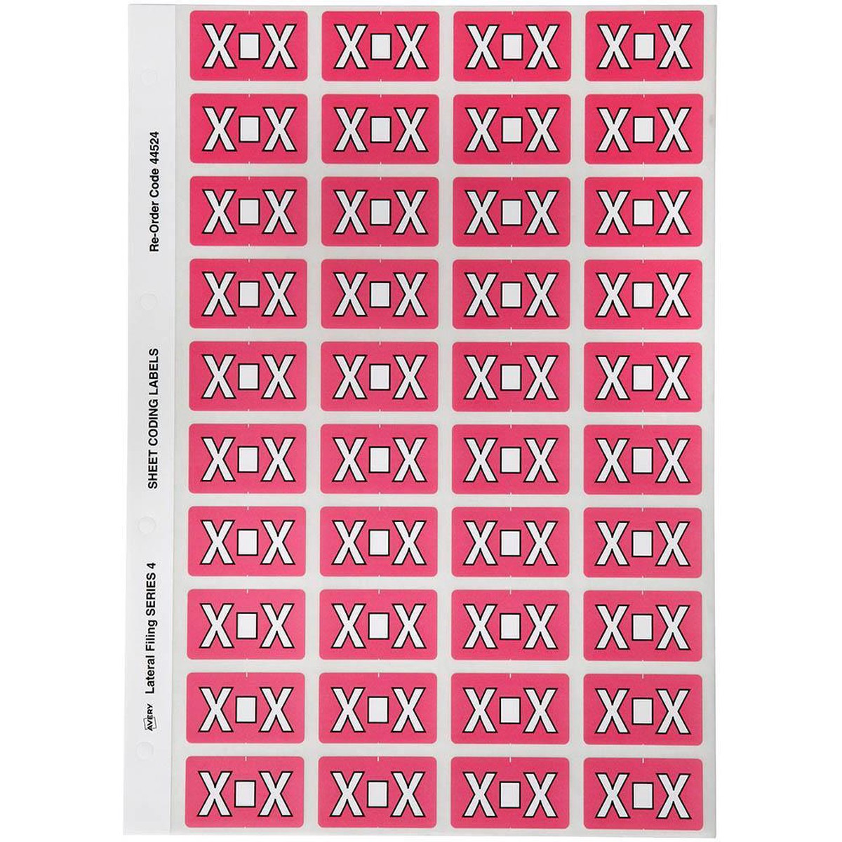 Avery 44524 Label Side Tab X Colour Code 25x42mm Pink Pack 240