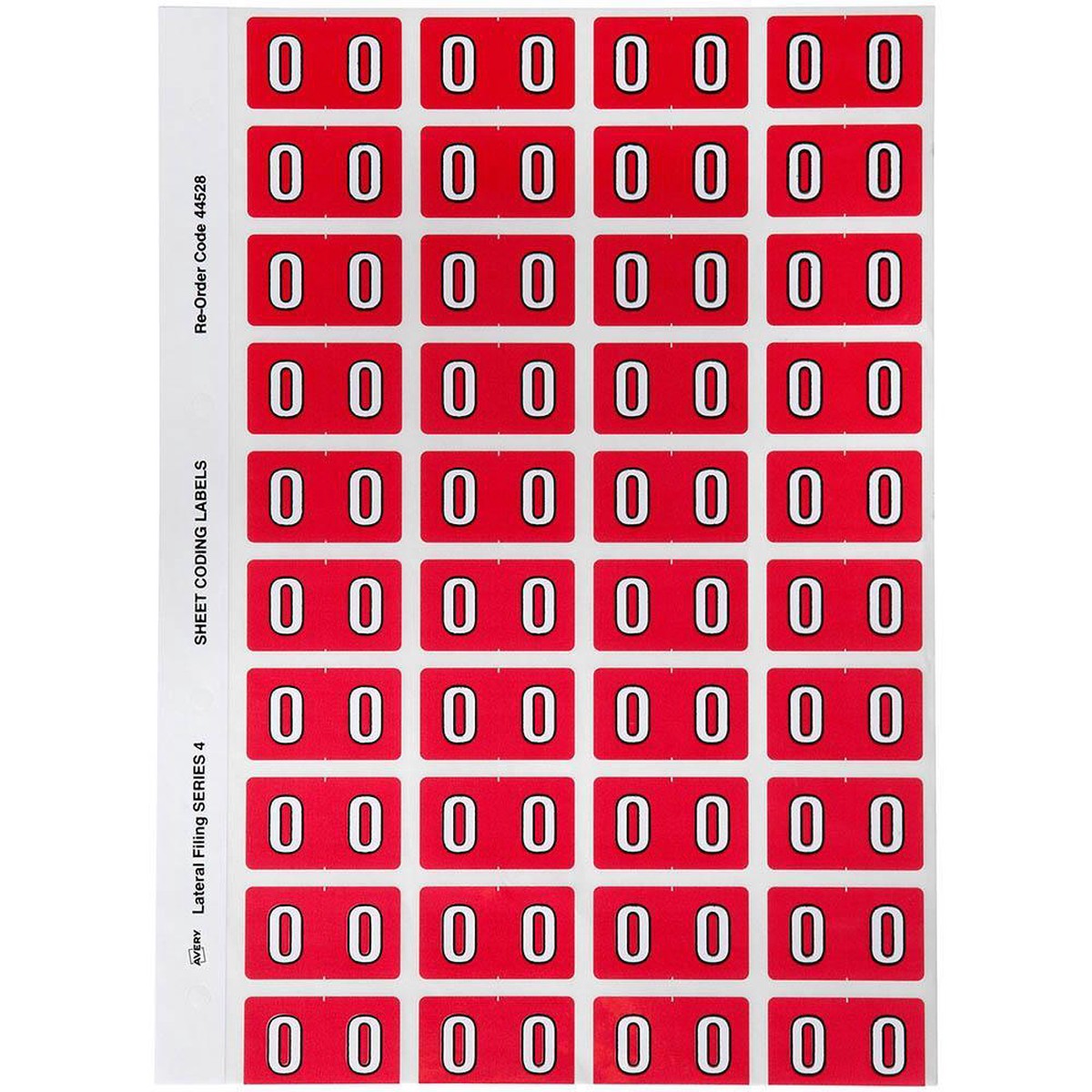 Avery 44528 Label Side Tab Year Code 0 25x42mm Red Pack 240