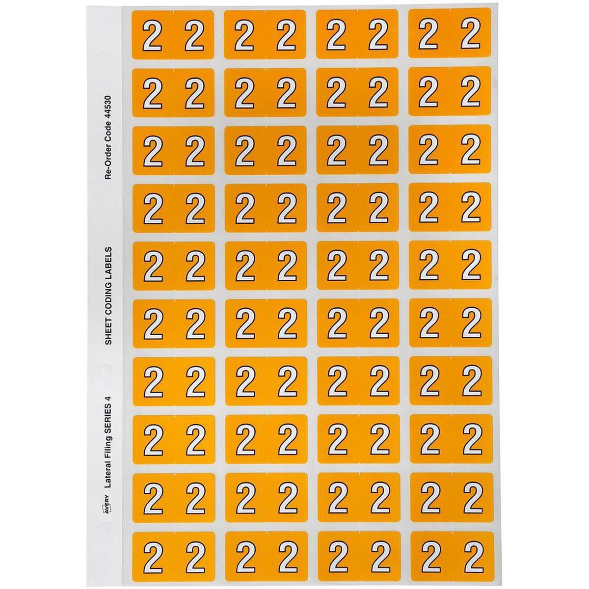 Avery 44530 Label Side Tab Year Code 2 25x42mm Orange Pack 240