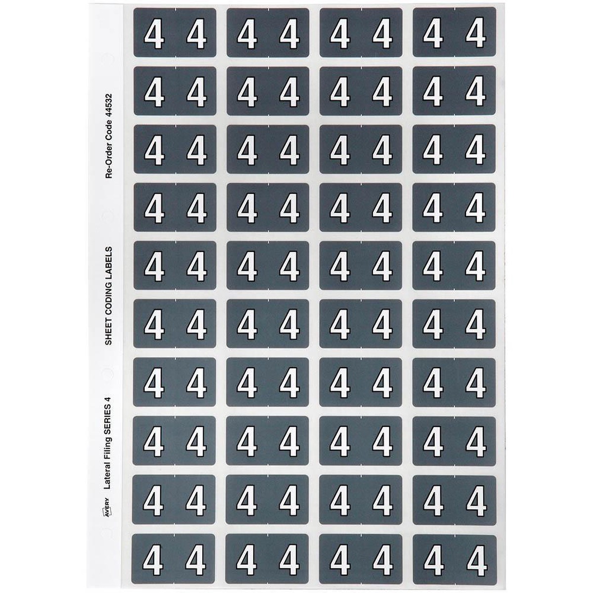 Avery 44532 Label Side Tab Year Code 4 25x42mm Grey Pack 240