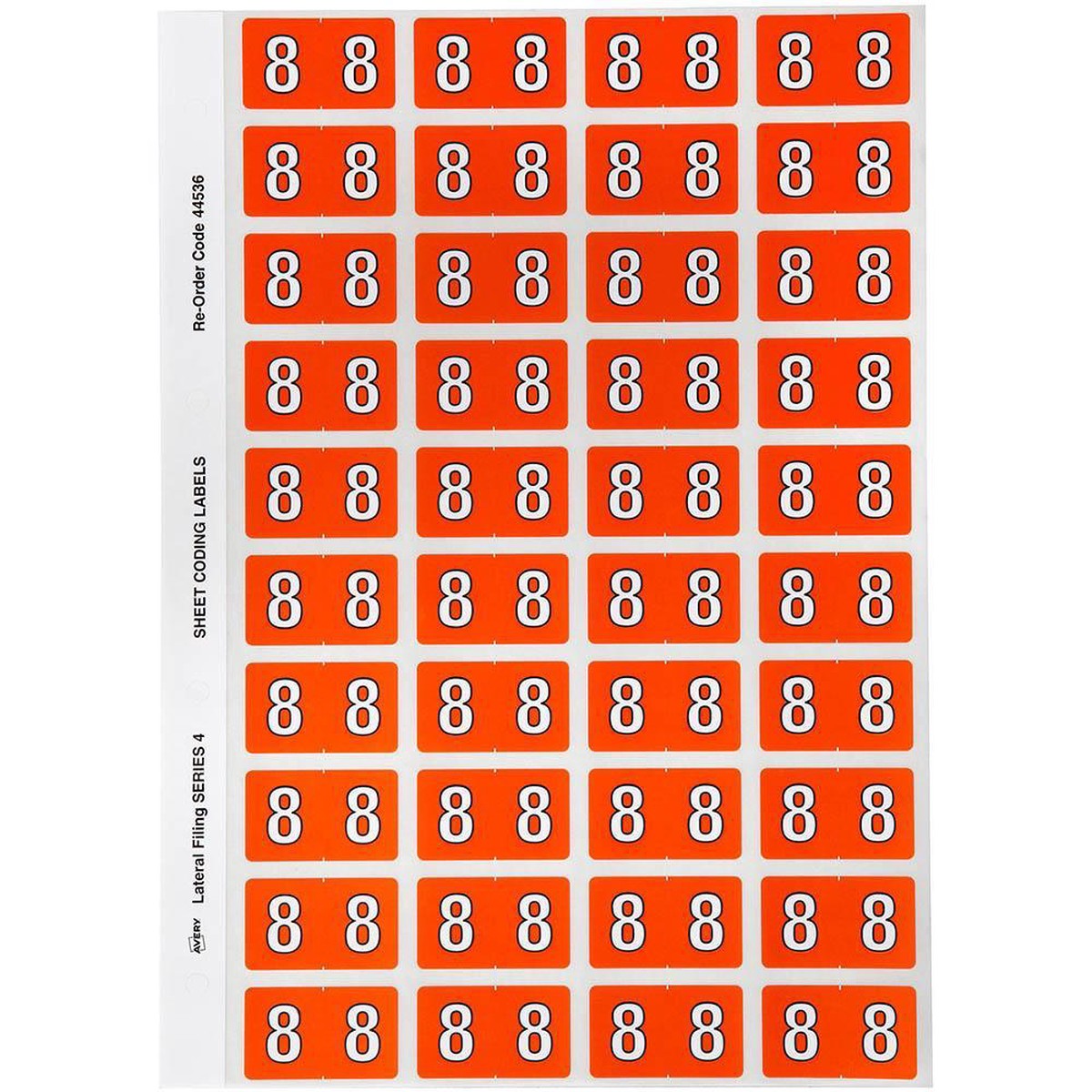 Avery 44536 Label Side Tab Year Code 8 25x42mm Orange Pack 240