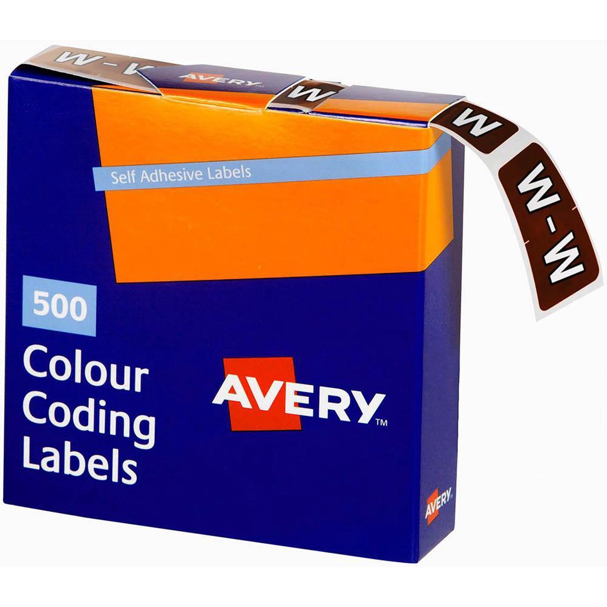 Avery 43223 Label Side Tab W Colour Code 2538mm Brown Pack 500
