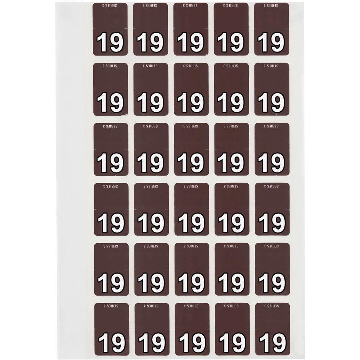 Avery 44239 Label Top Tab Year Code 19 20x30Mm Brown Box 150