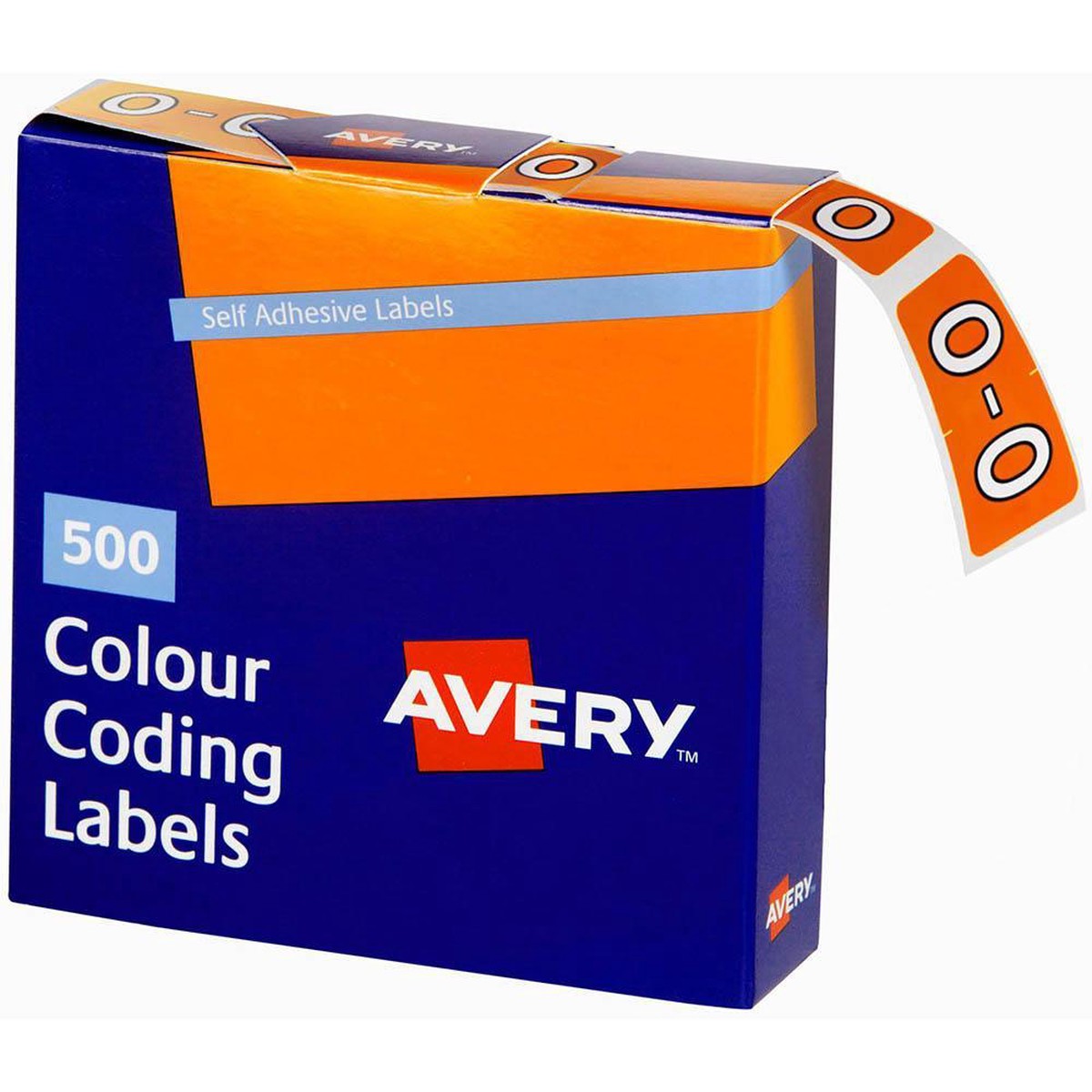 Avery 43215 Label Side Tab O Colour Code 2538mm Orange Pack 500
