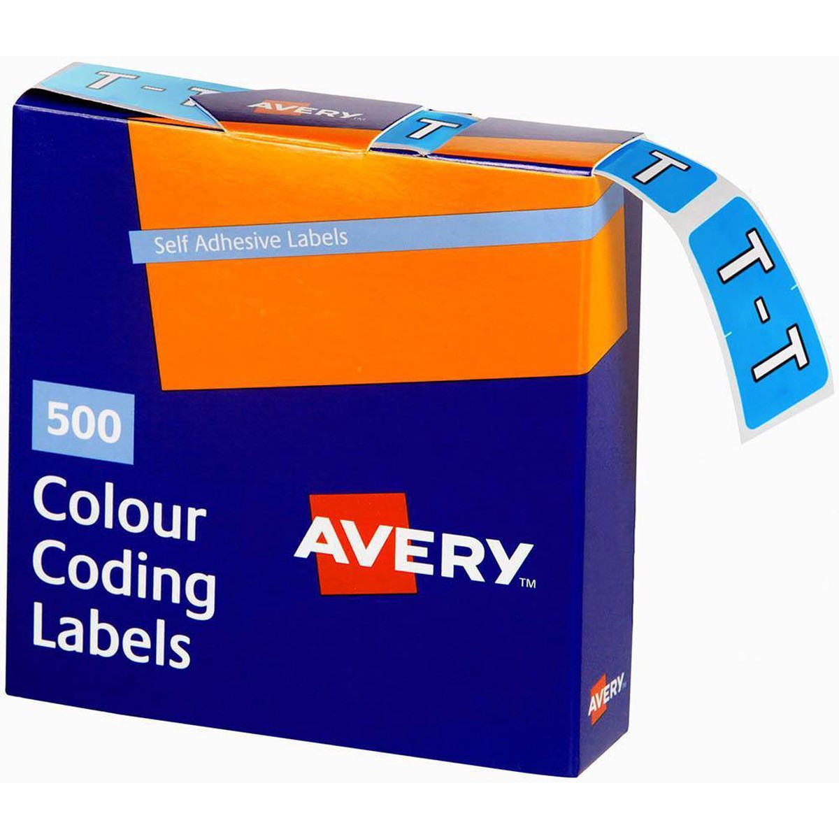 Avery 43220 Label Side Tab T Colour Code 2538mm Blue Pack 500
