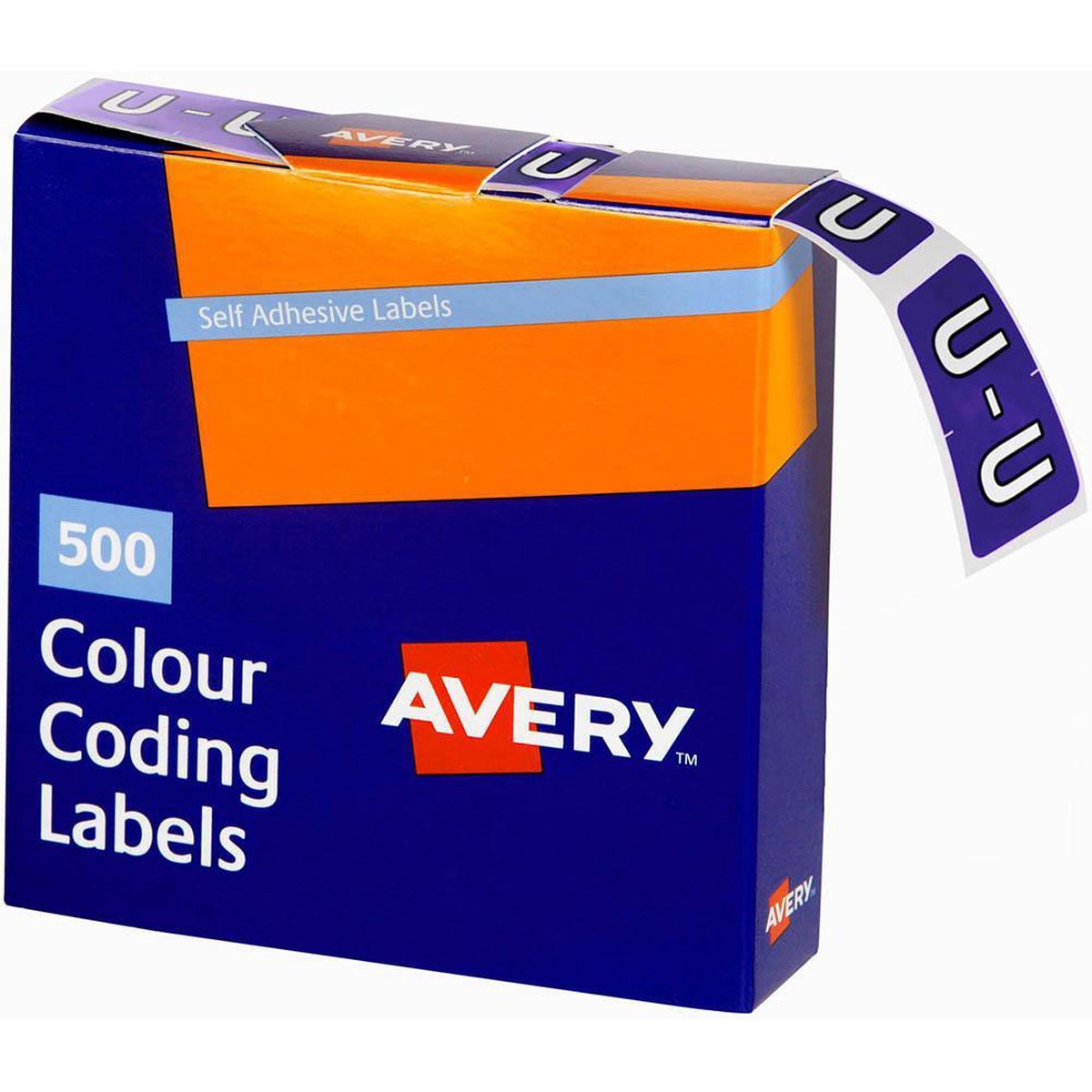 Avery 43221 Label Side Tab U Colour Code 2538mm Purple Pack 500