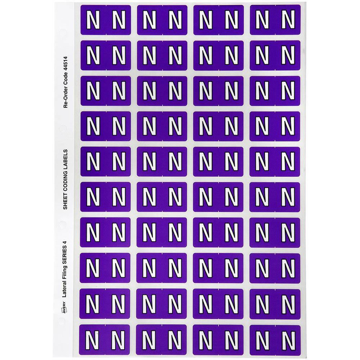 Avery 44514 Label Side Tab N Colour Code 25x42mm Purple Pack 240