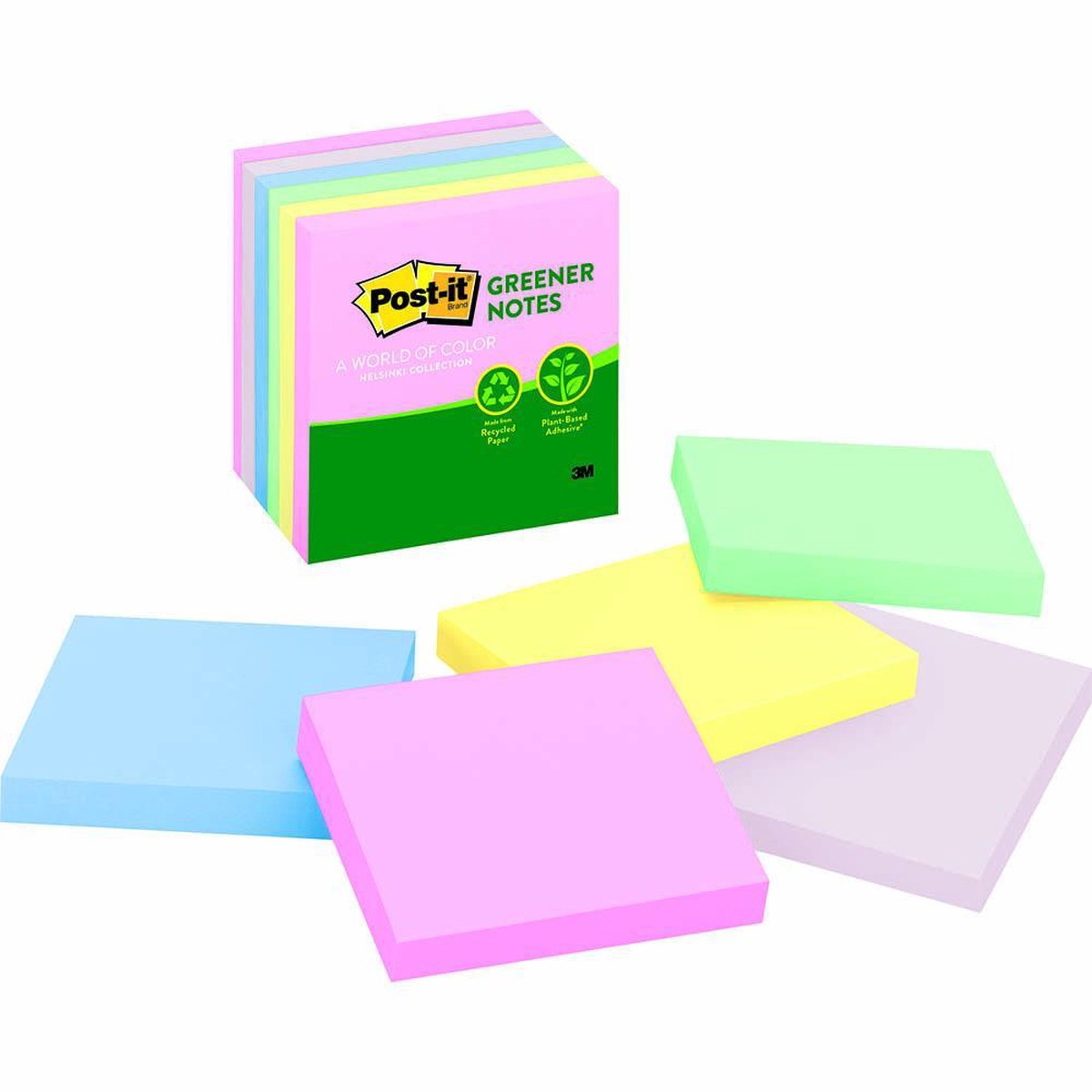 Post-It 654-Rtp Recycled Notes 76 X 76Mm Helsinki Pack 16