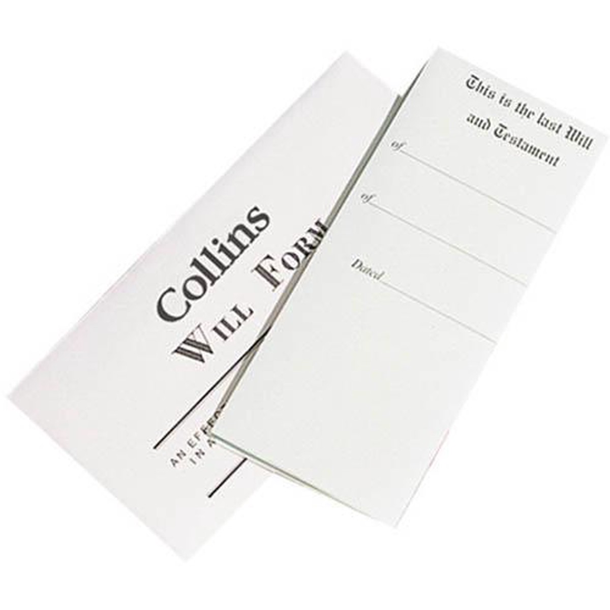 Collins Will Forms In Envelope Slimline White Counter Display Pack 20