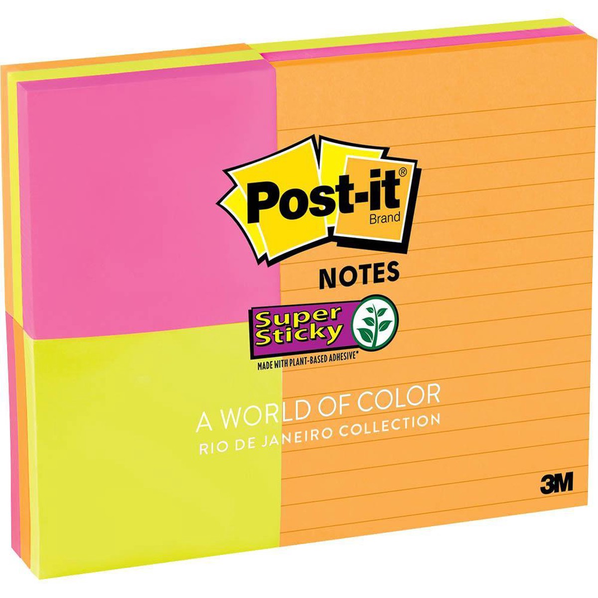 Post-It 4633-9Ssau Super Sticky Notes Value Pack Rio