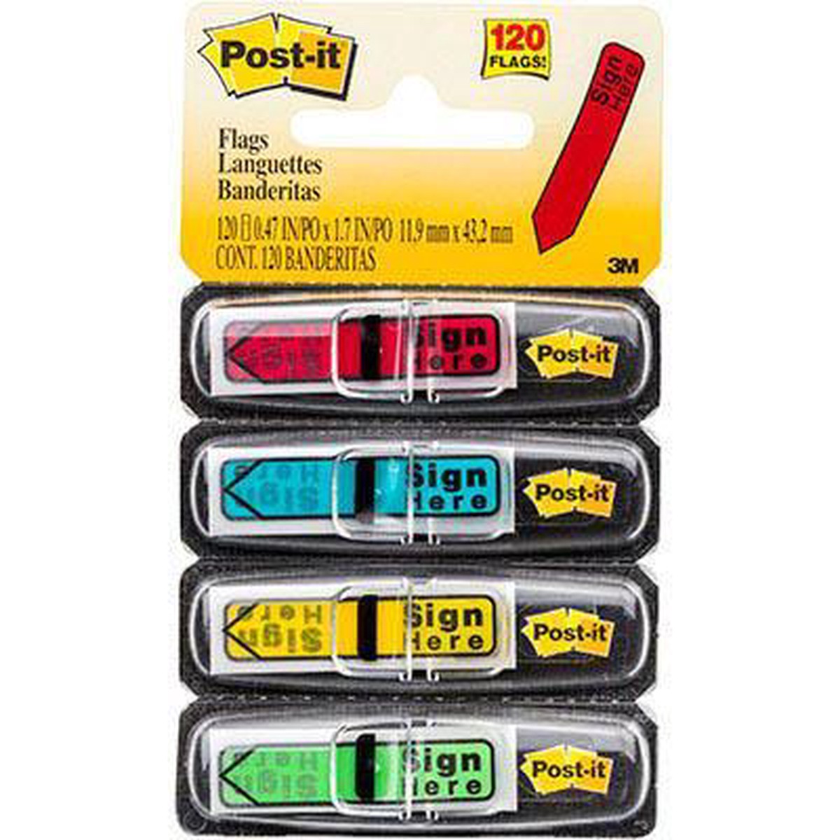 Post-It 684-Sh Writable Message Arrow Flags Assorted Pack 120