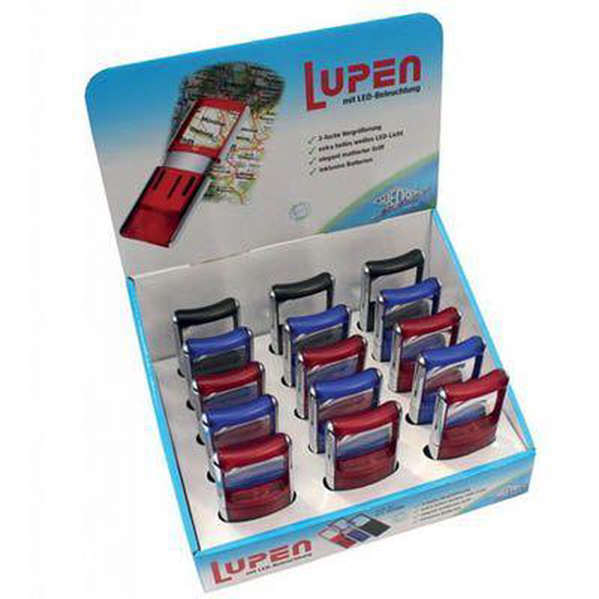 Wedo Magnifier Led Tourch Assorted Display Pack 15