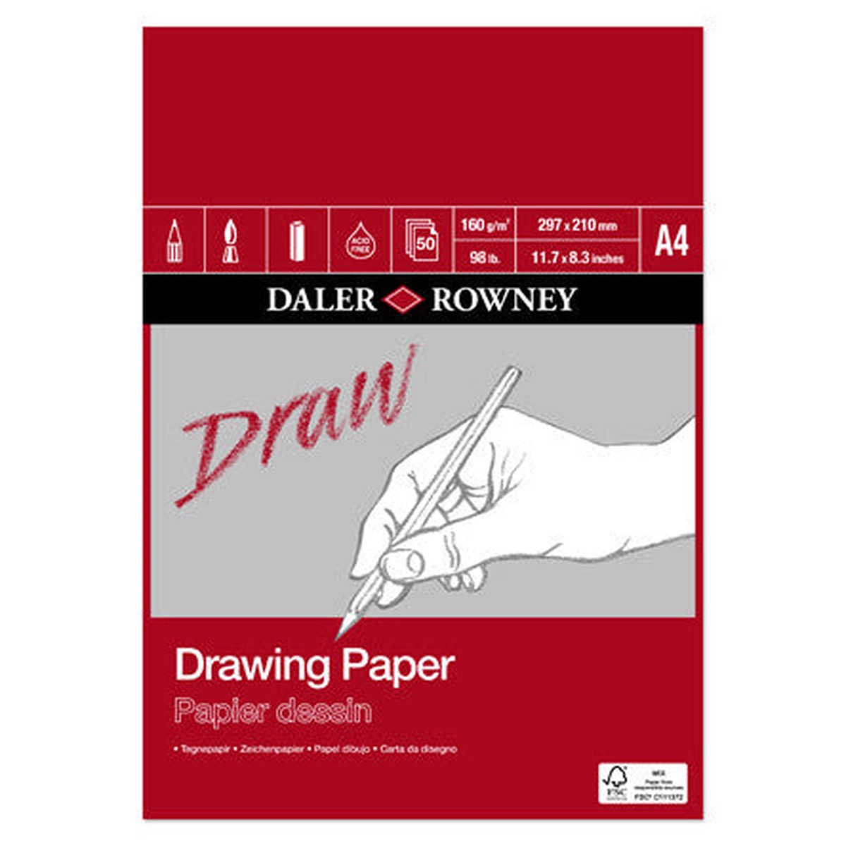Daler-Rowney Drawing Medium Grain Pad A4
