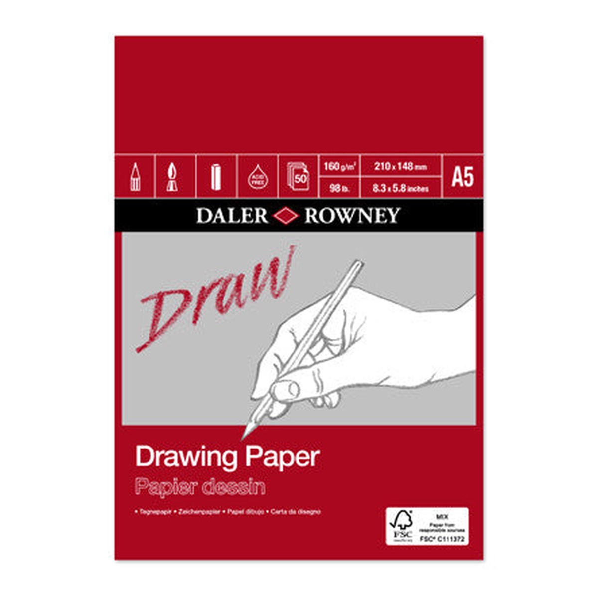 Daler-Rowney Drawing Medium Grain Pad A5
