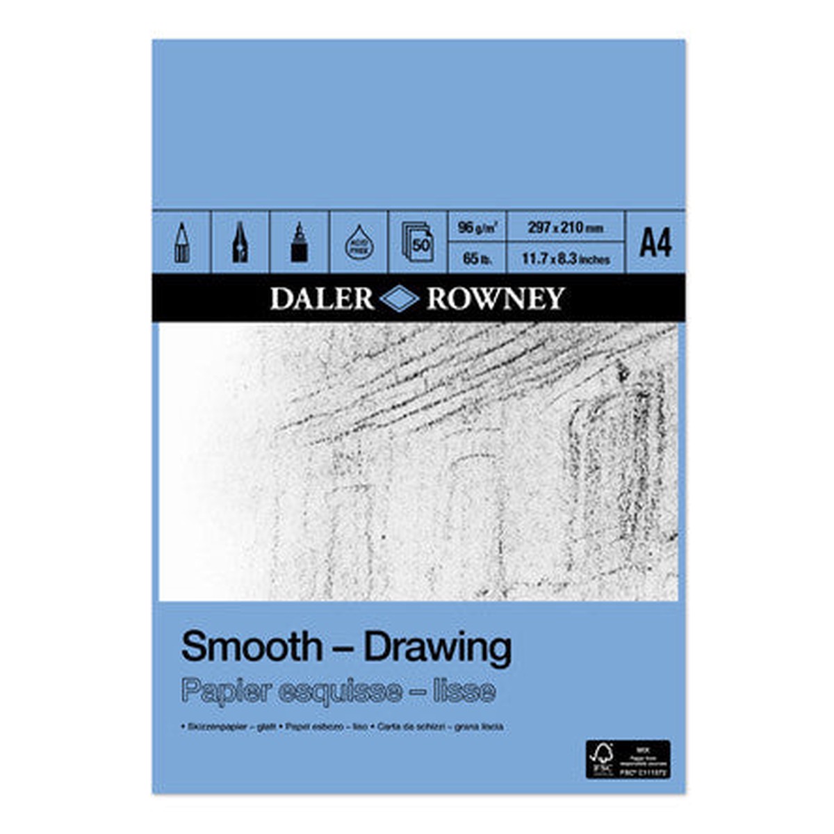 Daler-Rowney Smooth Drawing Pad A4