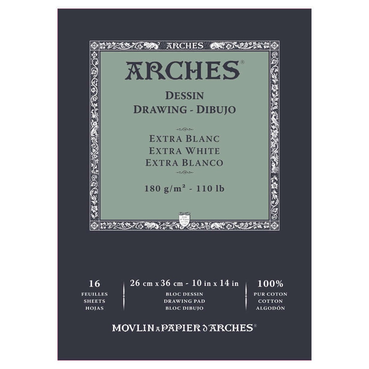 Arches Drawing Pad Extra White 10×14