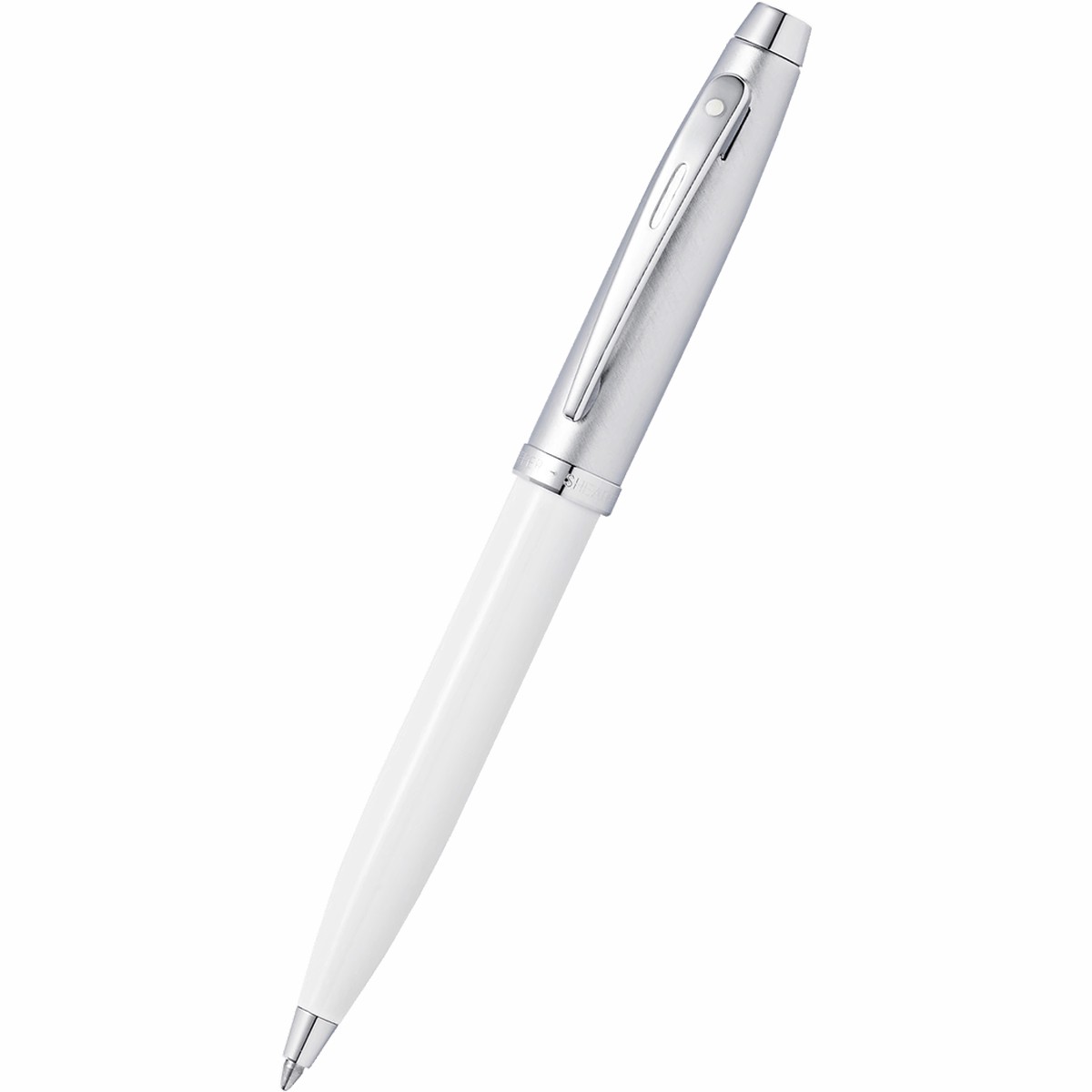 Sheaffer 100 Ballpoint Pen – White – Chrome Trim