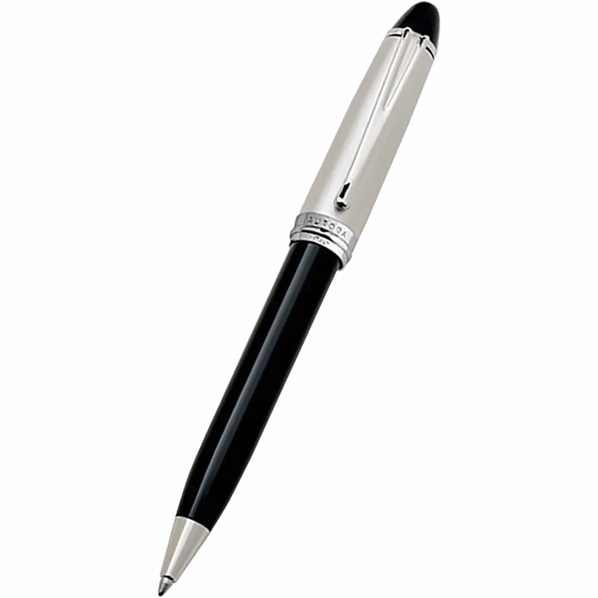 Aurora Ipsilon Ballpoint Pen – Black – Chrome Trim