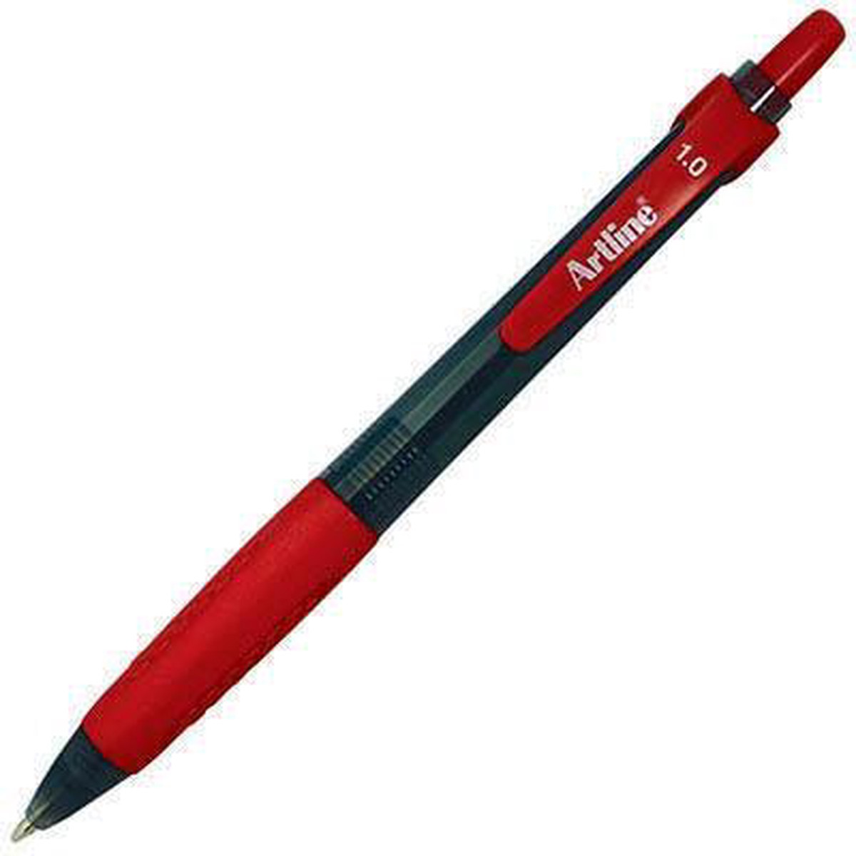 Artline Grip Retractable Ballpoint Pen Medium Red Pack 12