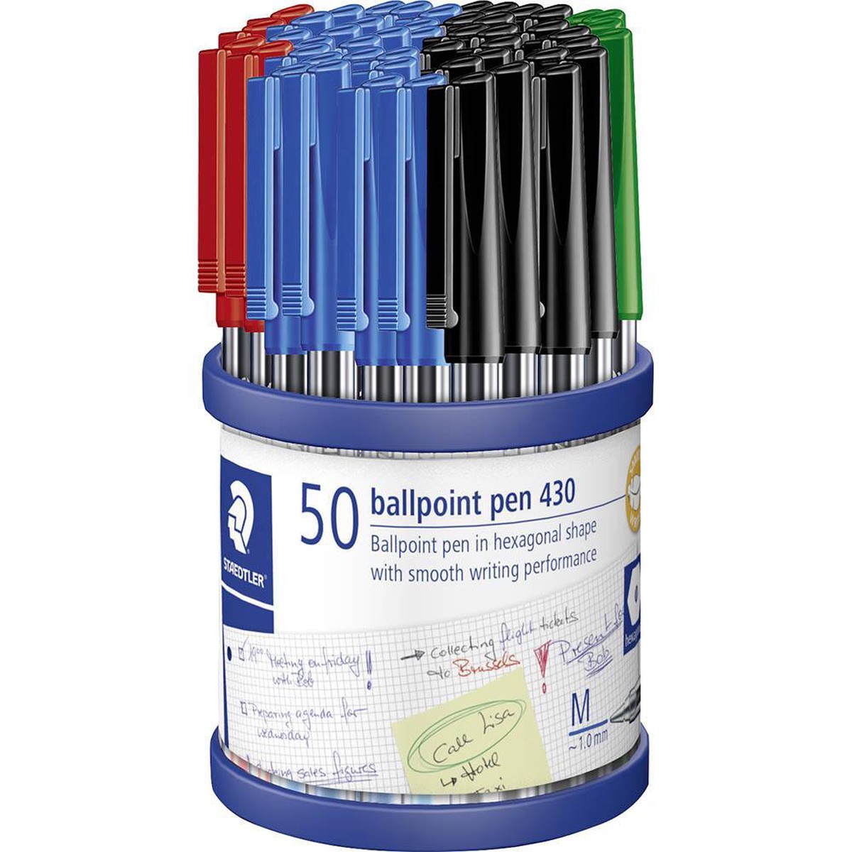 Staedtler 430 Stick Ballpen Medium Assorted Cup 50