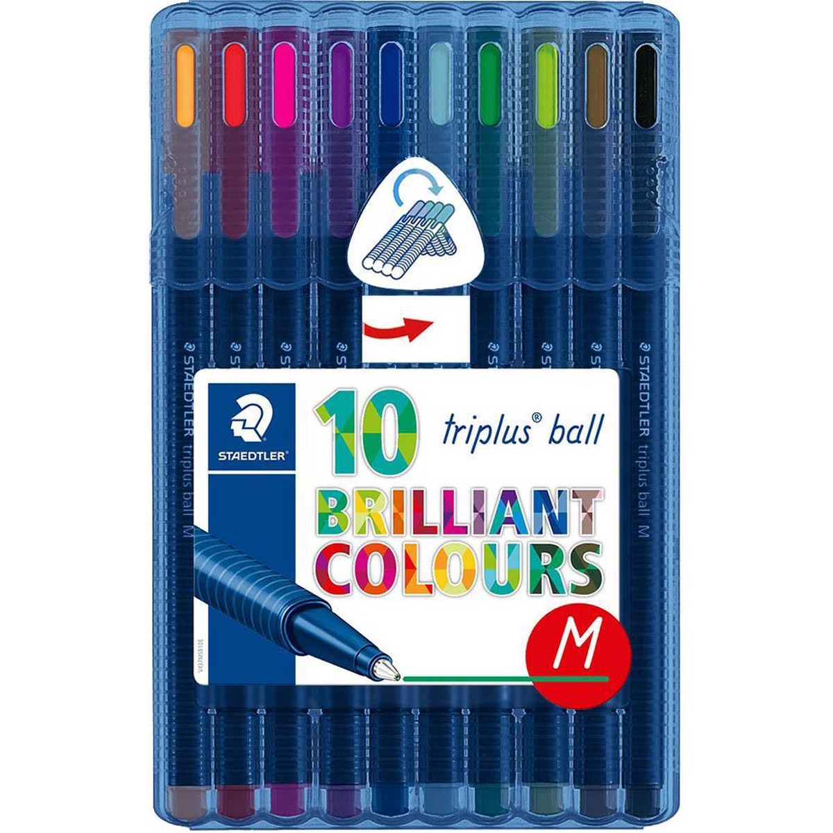 Staedtler 437 Triplus Ballpoint Pen Medium Assorted Pack 10