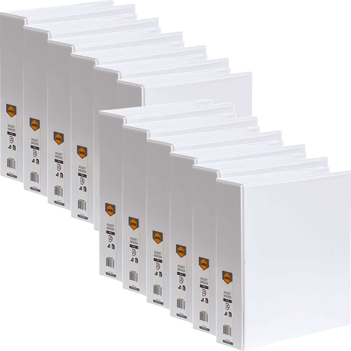 Marbig Clear View Insert Ring Binder 4D 50mm A4 White 12 Pack