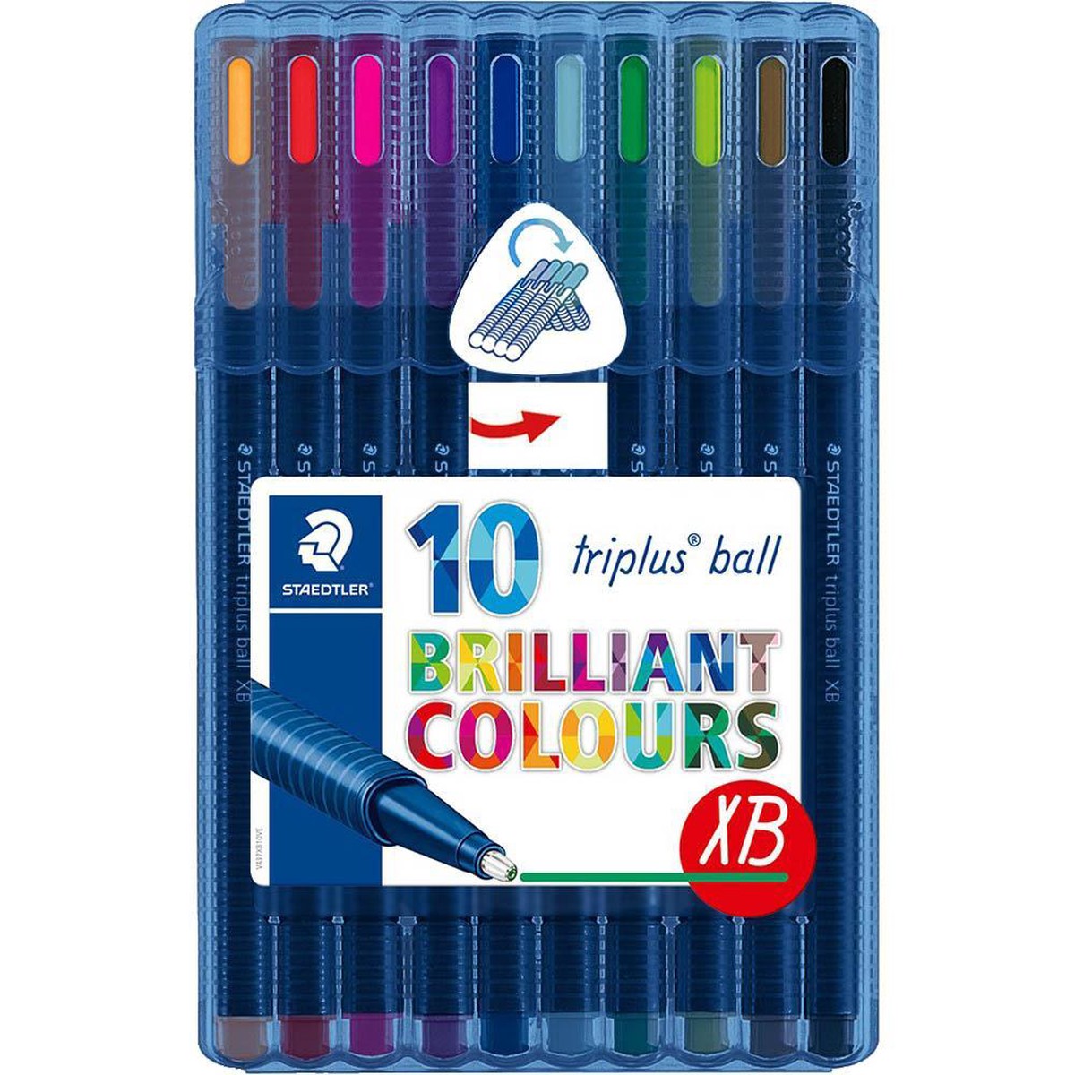 Staedtler 437 Triplus Ballpoint Pen Extra Broad Assorted Pack 10